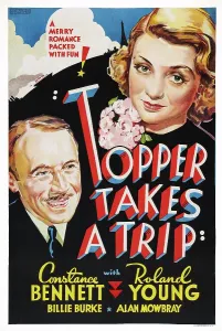 Constance Prints: TOPPER TAKES A TRIP, US poster art, from left: Roland Young, Constance Bennett, 1938