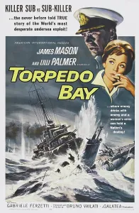 Ship Prints: TORPEDO BAY, l-r: James Mason, Lilli Palmer on poster art, 1963