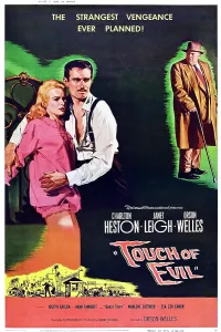 Orson Prints: TOUCH OF EVIL, from left: Janet Leigh, Charlton Heston, Orson Welles, 1958