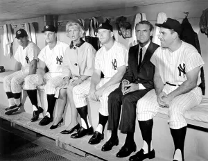 Baseball Players Prints: THAT TOUCH OF MINK, from second left