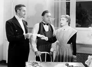Butler Prints: TOVARICH, from left, Basil Rathbone, Charles Boyer, Claudette Colbert, 1937