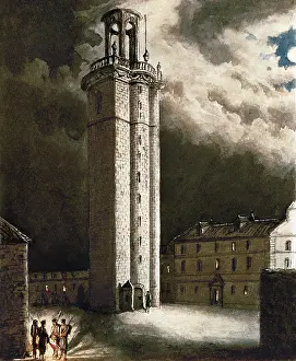 Populations Prints: Tower of the Citadel of Barcelona in 19th c