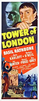 Images Dated 3rd June 2013: TOWER OF LONDON, top from left: Boris Karloff, Basil Rathbone, insert poster, 1939