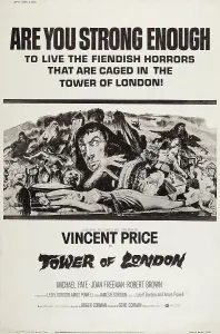 Price Prints: TOWER OF LONDON, US poster art, Vincent Price, (center), 1962