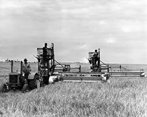 Texas Prints: A tractor used to pull two combines on a big wheat farm near Spearman