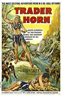 Laying Down Prints: TRADER HORN, poster art, 1931