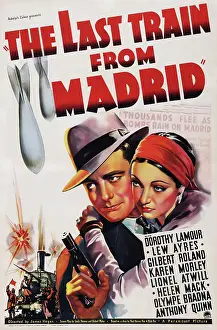 Lamour Prints: THE LAST TRAIN FROM MADRID, US poster art, Lew Ayres, Dorothy Lamour, 1937