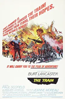 Train Prints: THE TRAIN, US poster art, far right: Burt Lancaster, 1964