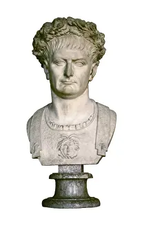 Trajan Prints: Trajan. 98 - 117. Bust with a laurel crown and a shield with a representation of Medusa