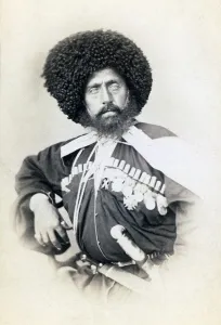 Fur Hat Prints: Transcaucasian Cossack. Portrait carte de visite ca. 1870-1886