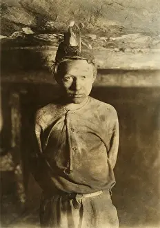 West Virginia Prints: A Trapper Boy, whose job was to wait in the dark mine