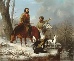 Hunters Prints: TRAPPERS, 1855, by two collaborating artists