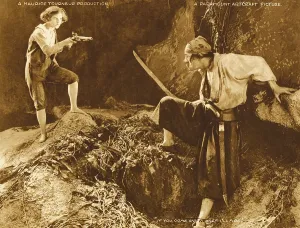 TREASURE ISLAND, l-r: Shirley Mason, Charles Ogle on lobbycard, 1920