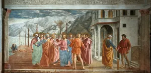 Fisherman Prints: Tribute Money, by Tommaso di Ser Giovanni Cassai known as Masaccio
