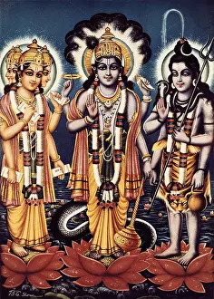 Trident Prints: Trimurti ('three forms' in Sanskrit) of Brahma