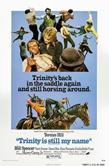 TRINITY IS STILL MY NAME, (aka...CONTINUAVANO A CHIAMARLO TRINITA), US poster art, Bud Spencer, (top center), Terence Hill, (pointing gun), 1972