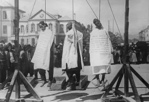 Syria Prints: Triple hanging of Druse bandits in Marjeh Square