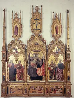 Human Representation Prints: Triptych with the Coronation of the Virgin