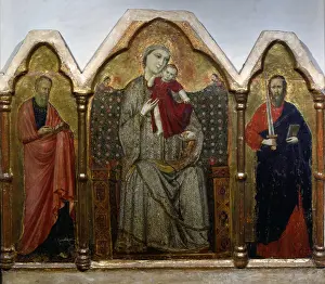 Showing Prints: Triptych of the Enthroned Madonna and Child with Saints John the Evangelist and St