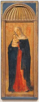 Triptych of the Virgin, by Giovanni Bellini, workshop of Jacopo Bellini, 1460 - 1464, 15th Century, panel, cm 60 x 166 - Italy, Veneto, Venice, Accademia Art Galleries. Detail