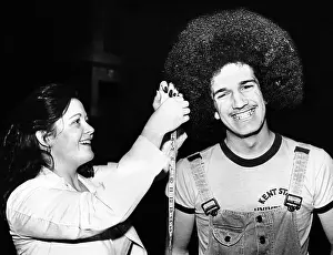 Counter Culture Prints: Trish Blankenburg measures the hair of David Messina