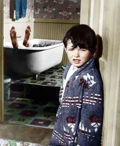 Bathrobe Prints: THE TROUBLE WITH HARRY, Jerry Mathers, 1955