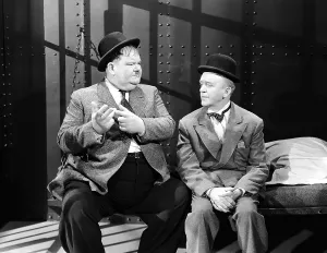 Jail Cell Prints: NOTHING BUT TROUBLE, Oliver Hardy, Stan Laurel, 1944