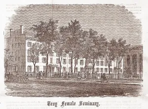 Images Dated 1st October 2008: Troy Female Seminary, woodcut, 1800
