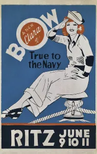 Red Hair Prints: TRUE TO THE NAVY, US poster art, Clara Bow, 1930