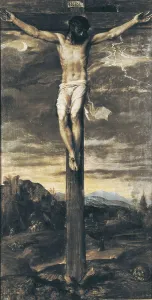 TTITIATiziano Vecelloalso called (1490-1576). Crucified Christ. 1555. SPAIN. San Lorenzo de El Escorial. Royal Monastery of San Lorenzo de El Escorial. Renaissance art