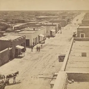 Pedestrians Prints: Tucson, Arizona, photographed from the Palace Hotel in 1880 by Carleton Watkins