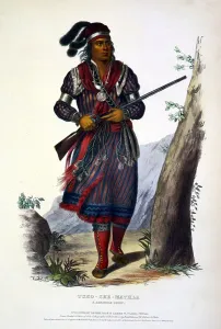 Fringed Jacket Prints: Tuko-See-Mathla, Seminole Chief of Florida. lithograph by George Catlin ca. 1840s