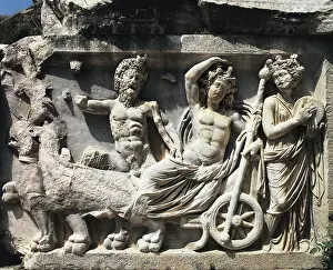 Ottomans Prints: TURKEY. Bergama. Pergamon. Relief with mythological scene (3rd-2nd c)