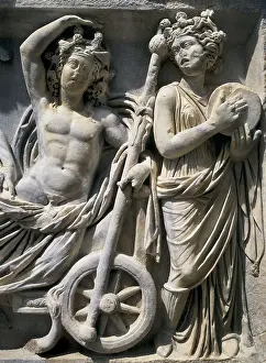 Marble Prints: TURKEY. Bergama. Pergamon. Relief with mythological scene (3rd-2nd c)