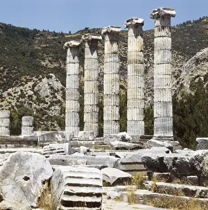 Ottomans Prints: TURKEY. Priene. Temple of Athena (4th c)