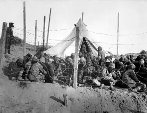 December Prints: Turkish prisoners behind barbed wire at Seddul Bahr during the World War I Dardanelles Campaign