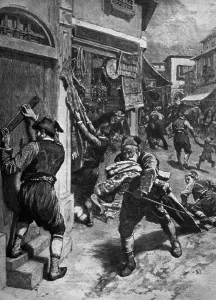 Lcgr1304 Prints: Turks looting stores and homes in Stamboul, the Armenian section of Istanbul. Ca. 1995-96