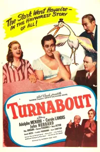 Landis Prints: TURNABOUT, US poster, from left: Carole Landis