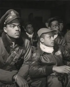 Toni Prints: Tuskegee airmen of the 332nd Fighter Group attending a briefing in Ramitelli