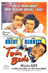 Brent Prints: TWIN BEDS, US poster, top from left: George Brent, Joan Bennett, bottom: Mischa Auer, 1942