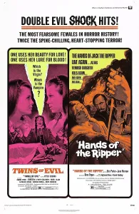 Double Feature Prints: TWINS OF EVIL, HANDS OF THE RIPPER, US poster, 1971
