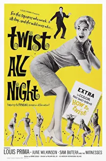TWIST ALL NIGHT, (aka THE CONTINENTAL TWIST), US poster, from top: Louis Prima, June Wilkinson, 1961