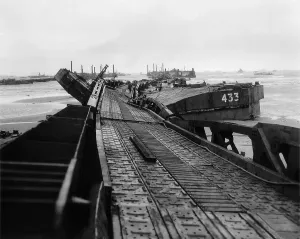 English Channel Prints: Twisted metal of Mulberry A, an artificial harbor at Omaha Beach