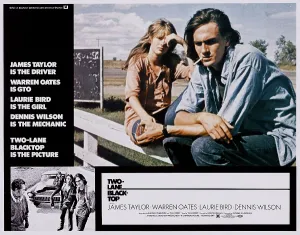 Laurie Prints: TWO-LANE BLACKTOP, (from left, large inset), Laurie Bird, James Taylor, 1971