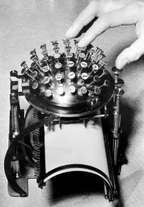 Typewriter Prints: A typewriter designed to conserve the metal needed for the war effort during World War II