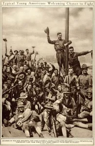 Images Dated 29th August 2007: Typical Young Americans Welcoming Chance to Fight; American troops from the 69th regiment of the New York National