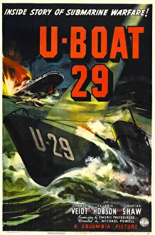 Waves Prints: U-BOAT 29, (aka THE SPY IN BLACK, aka SPY IN BLACK), British poster, 1939