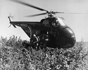 Marines Prints: U. S. Marines make a helicopter invasion on Hill 812