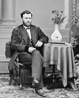 Studio Portrait Prints: Ulysses Grant, sitting for a portrait in the Mathew Brady Studio, c. 1864-66