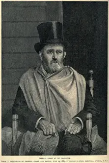 Lcgr1901 Prints: Ulysses S. Grant, wearing a scarf under which he had a tumor the size of two fists on the left side of his neck